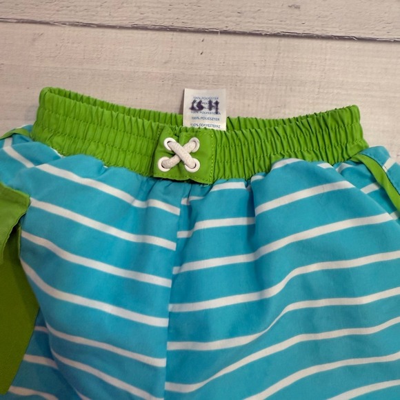 i play. Blue and Green Kids Swim Trunks - Picture 3 of 7